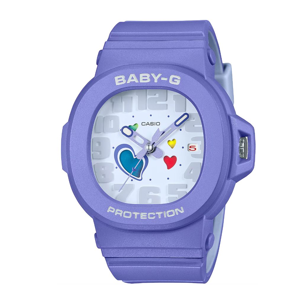 CASIO BABY-G | 俏皮愛心系列 BGA-10-6A | 紫色 繽紛時尚腕錶 正面