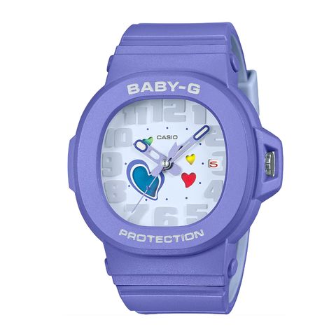 CASIO BABY-G | 俏皮愛心系列 BGA-10-6A | 紫色 繽紛時尚腕錶 正面