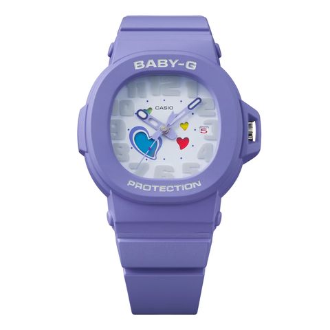 CASIO BABY-G | 俏皮愛心系列 BGA-10-6A | 紫色 繽紛時尚腕錶 錶面細節