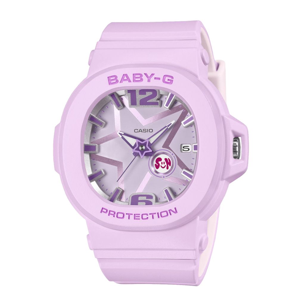 CASIO BABY-G | BGA-10D-6A | 閃耀星辰 Y3K星星 指針 紫粉色女錶 正面