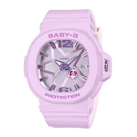 CASIO BABY-G | BGA-10D-6A | 閃耀星辰 Y3K星星 指針 紫粉色女錶 正面