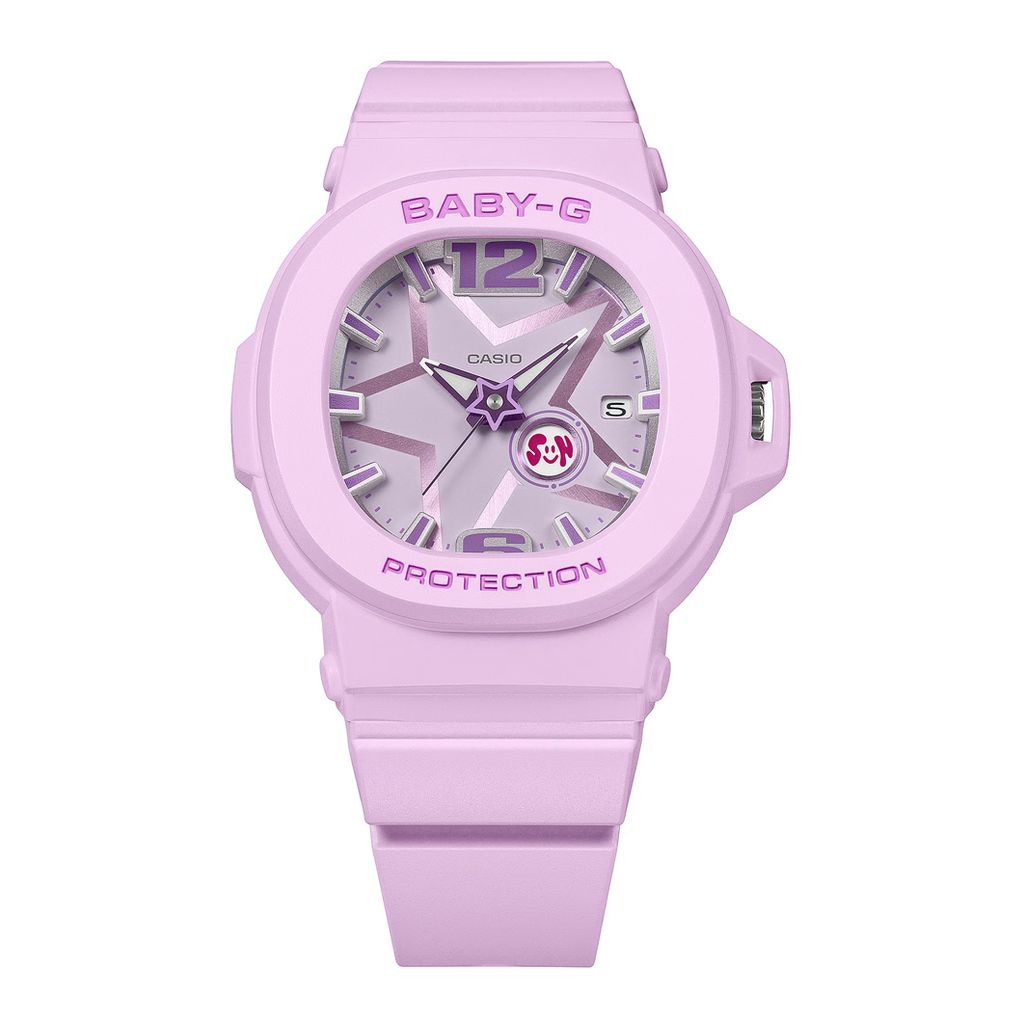 CASIO BABY-G | BGA-10D-6A | 閃耀星辰 Y3K星星 指針 紫粉色女錶 錶面細節