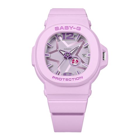 CASIO BABY-G | BGA-10D-6A | 閃耀星辰 Y3K星星 指針 紫粉色女錶 錶面細節