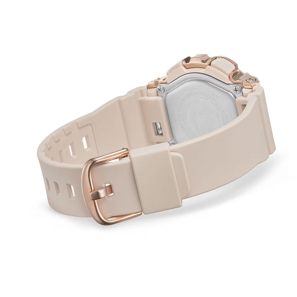 CASIO G-SHOCK | GM-S110PG-4A | 玫瑰金 典雅雙顯錶 女錶 錶帶細節