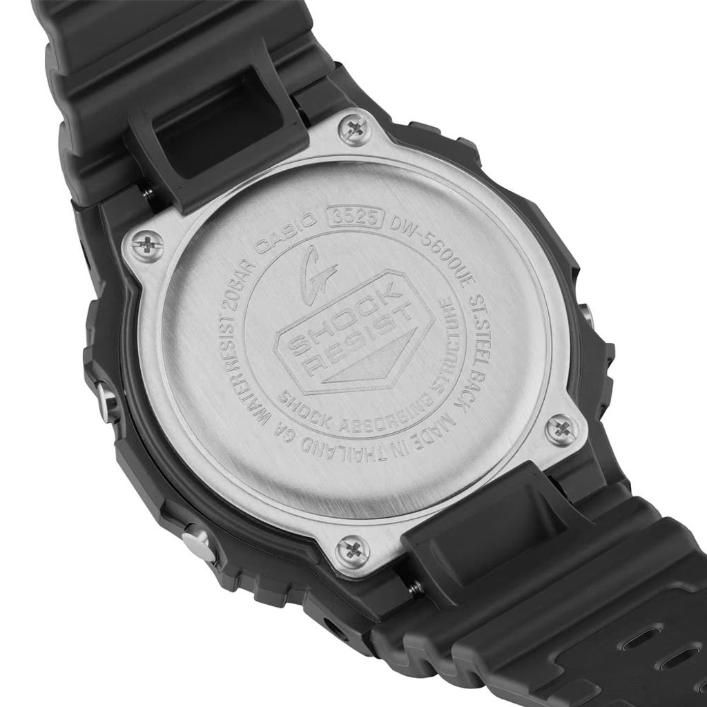 CASIO G-SHOCK | DW-5600UE-1 | 沉穩黑 運動潮流錶 背面細節