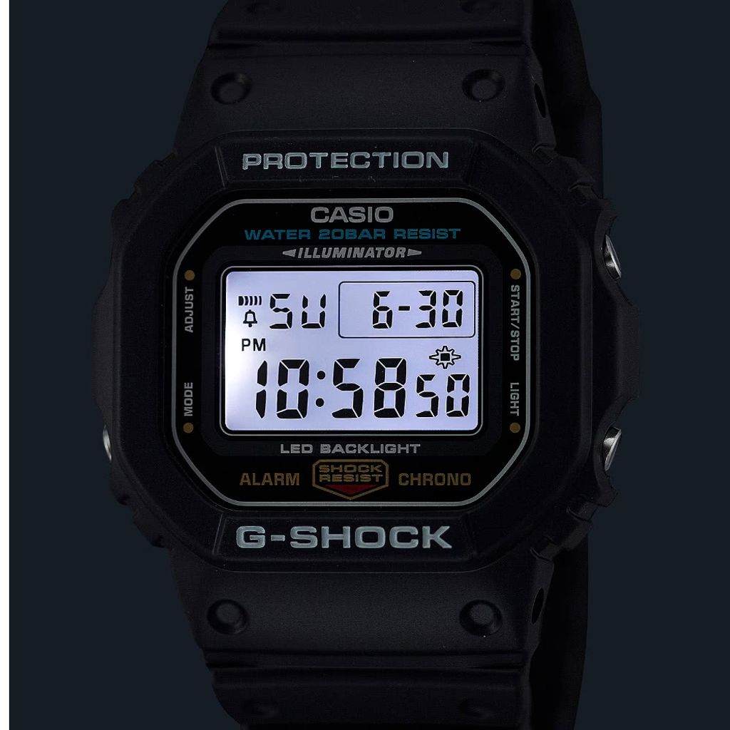 CASIO G-SHOCK | DW-5600UE-1 | 沉穩黑 運動潮流錶 燈光效果