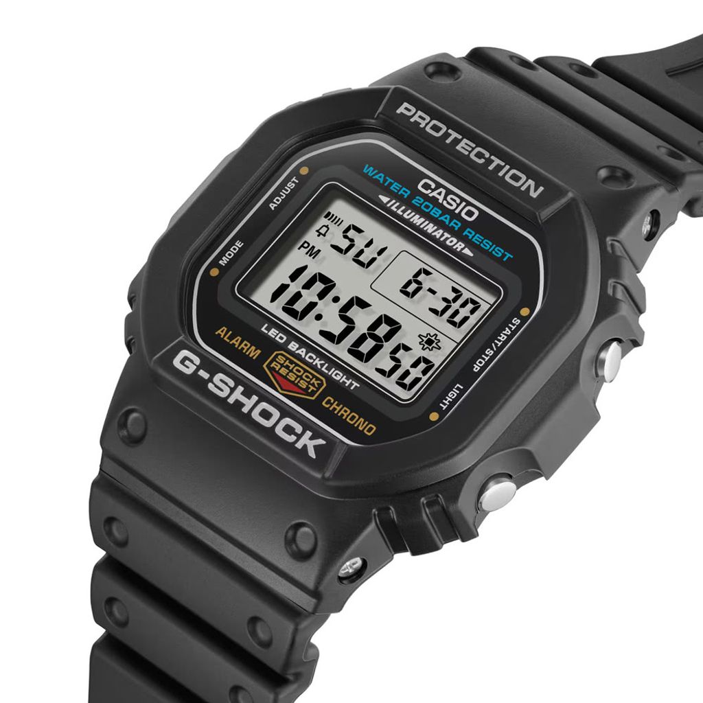 CASIO G-SHOCK | DW-5600UE-1 | 沉穩黑 運動潮流錶 錶面細節