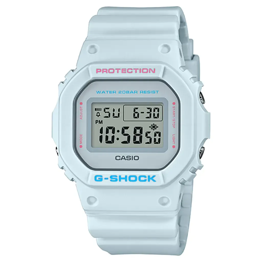 CASIO G-SHOCK | DW-5600SC-8 | 夏季亮色 霧灰 運動潮流錶 正面