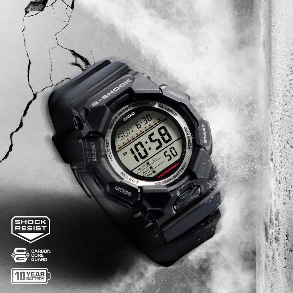 CASIO G-SHOCK | GD-010-1 | 時尚 黑色電子錶 實體展示