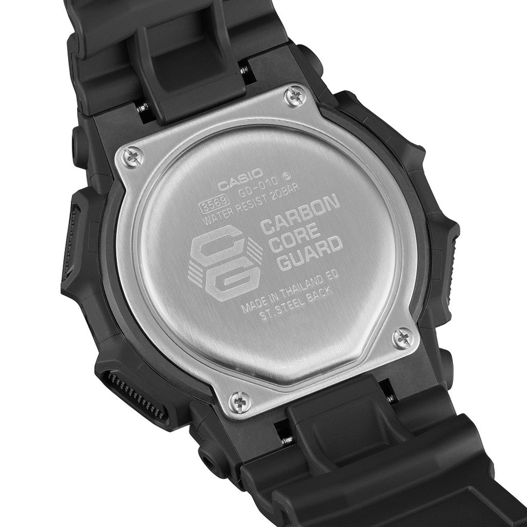 CASIO G-SHOCK | GD-010-1 | 時尚 黑色電子錶 背面細節