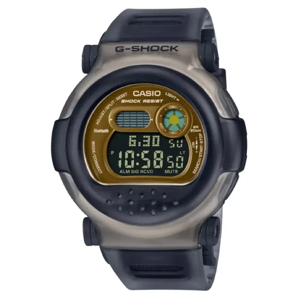 CASIO G-SHOCK | G-B001MVB-8 | 黑金色 限量雙錶殼 藍牙錶 正面