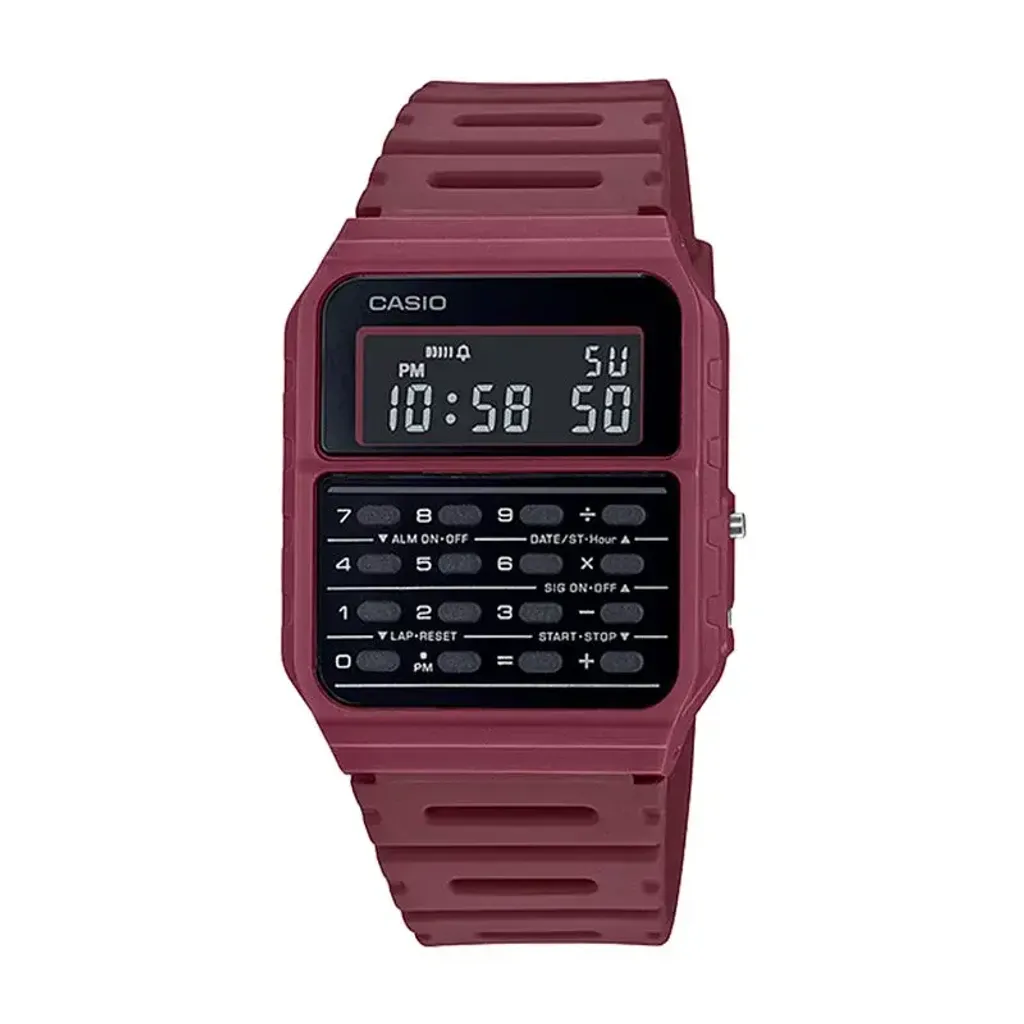 CASIO | CA-53WF-4B | 經典 復古紅色 計算機錶 正面