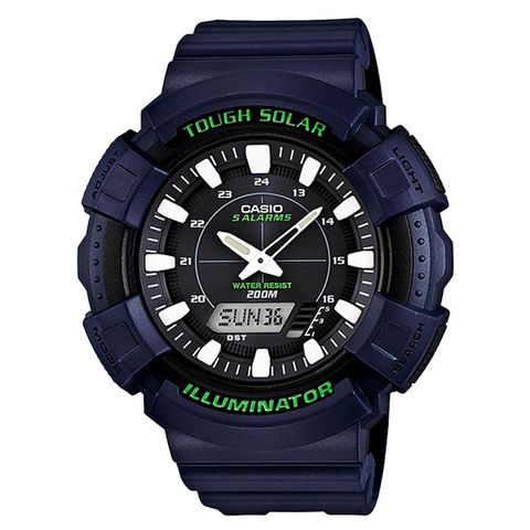 CASIO |  AD-S800WH-2A | 太陽能 藍黑色 雙顯運動腕錶 正面