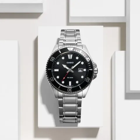 CASIO | MDV-107D-1A1V | 黑水鬼 槍魚 運動手錶 正面展示