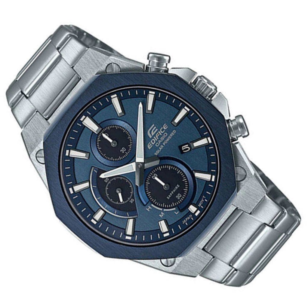 CASIO |  EDIFICE系列 EFS-S570DB-2A | 藍色錶盤 藍寶石水晶玻璃 腕錶 橫躺