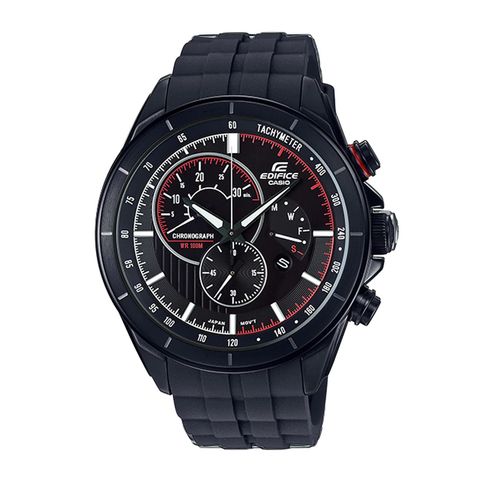 CASIO | EDIFICE系列 EFR-561PB-1AVUDF | 帥氣登場 黑鋼極速賽車計時運動手錶 正面