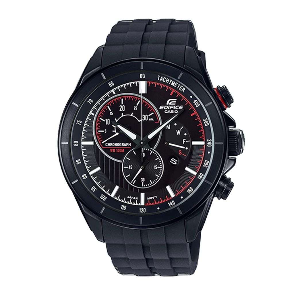 CASIO | EDIFICE系列 EFR-543BK-1A4VUDF | 黑鋼極速賽車運動手錶 正面