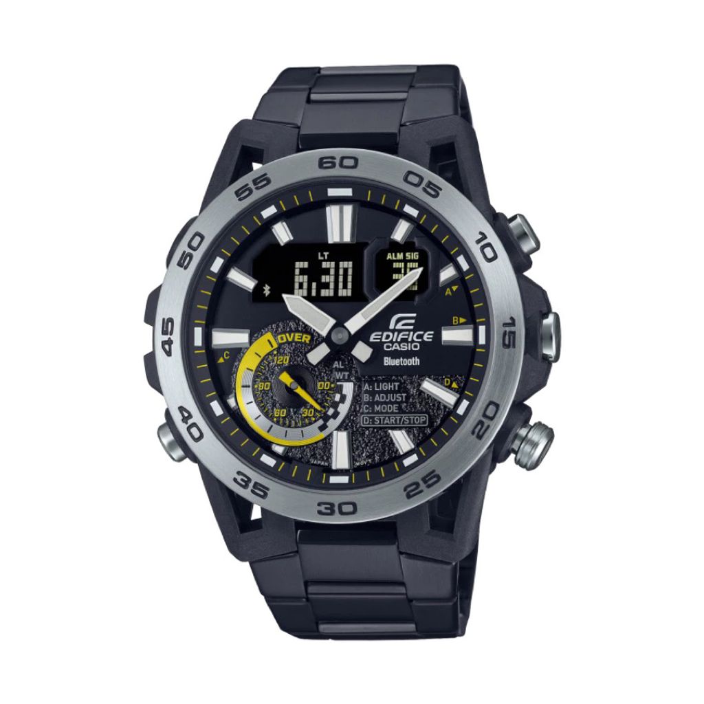 CASIO | EDIFICE系列 ECB-40DC-1A | 碳纖維藍牙賽車腕錶 正面