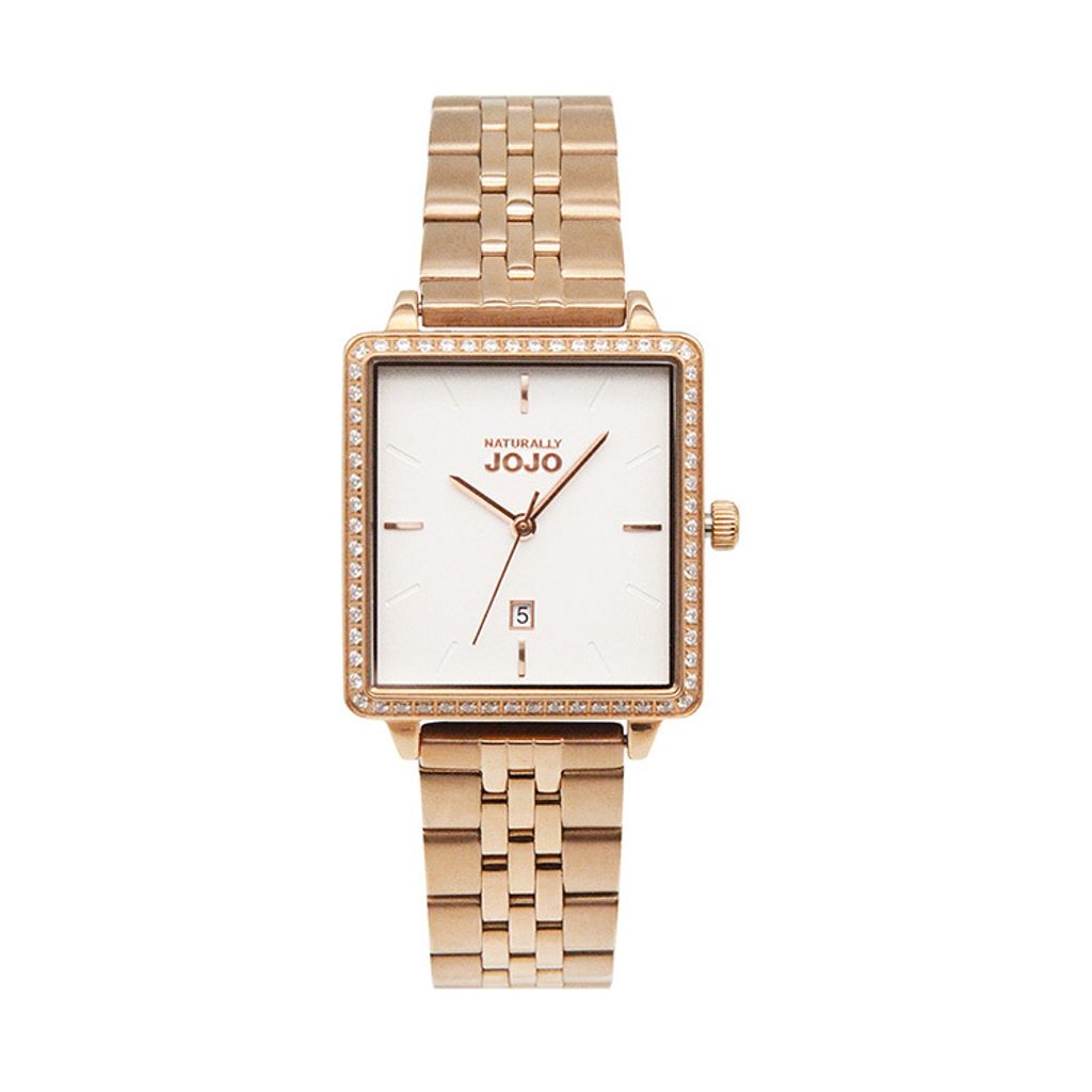 NATURALLY JOJO | JO96975-80R | 極簡風格 方型時尚鋼帶錶 28mm 正面