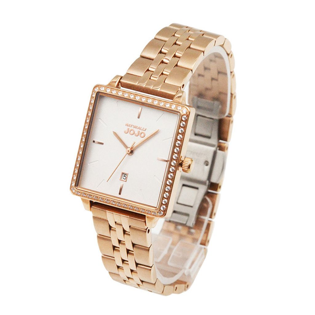 NATURALLY JOJO | JO96975-80R | 極簡風格 方型時尚鋼帶錶 28mm 側面