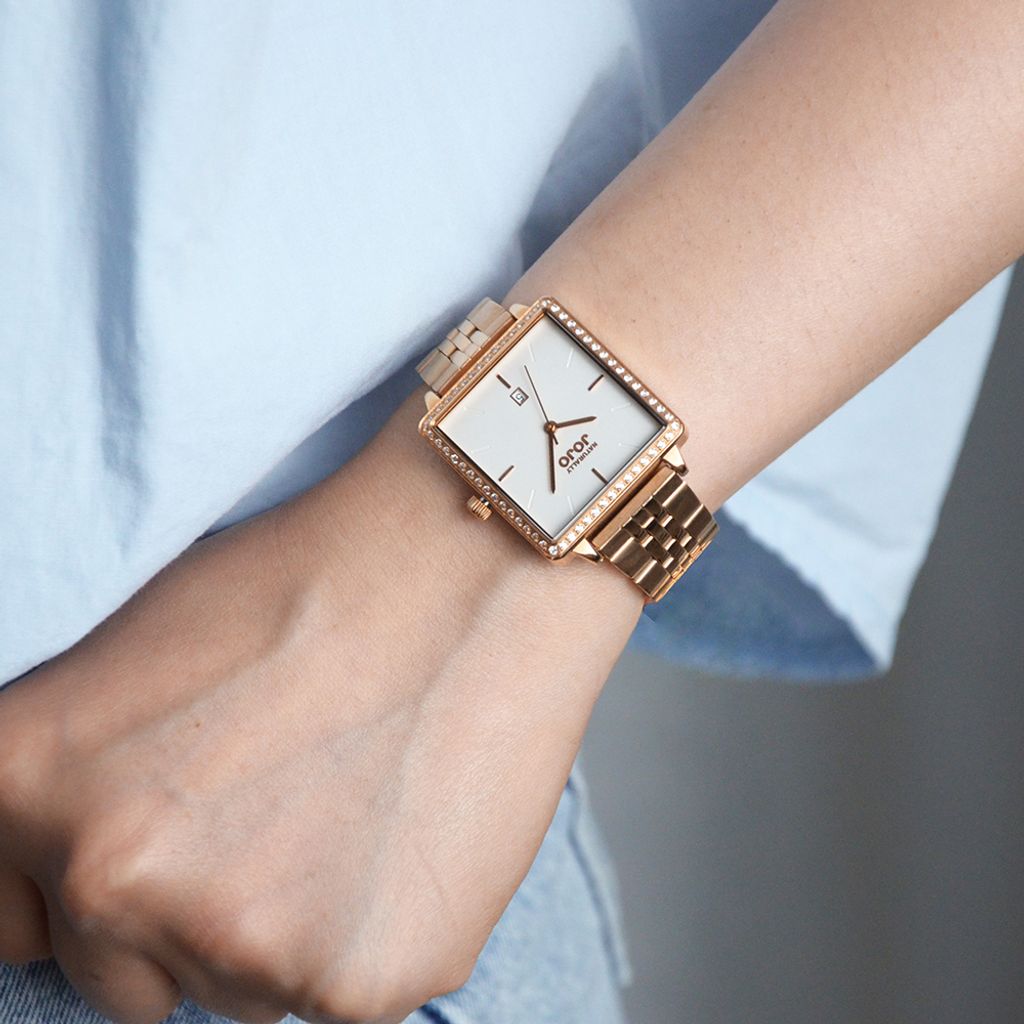 NATURALLY JOJO | JO96975-80R | 極簡風格 方型時尚鋼帶錶 28mm 實戴展示