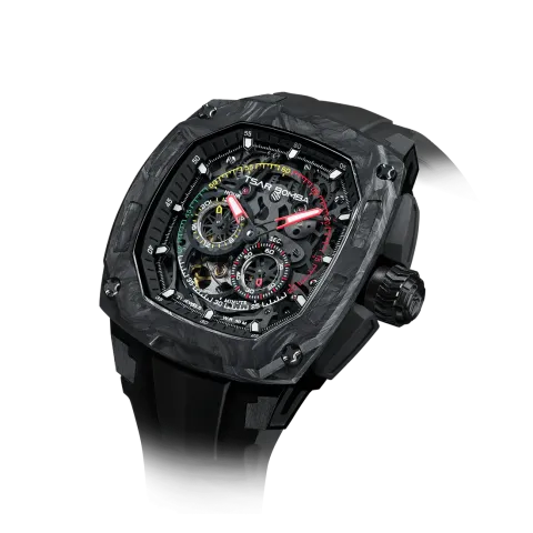 TSAR BOMBA 機械公爵 | 暗物質系列 TB8601-01 | 碳纖維錶框 透視機芯 機械錶 錶面細節