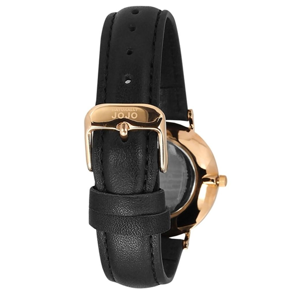 NATURALLY JOJO | JO96932-88R | 木紋 藍寶石水晶鏡面 真皮手錶 背面