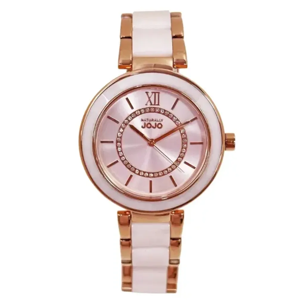 NATURALLY JOJO | JO96998-10R | 玫瑰金星鑽 陶瓷腕錶 正面