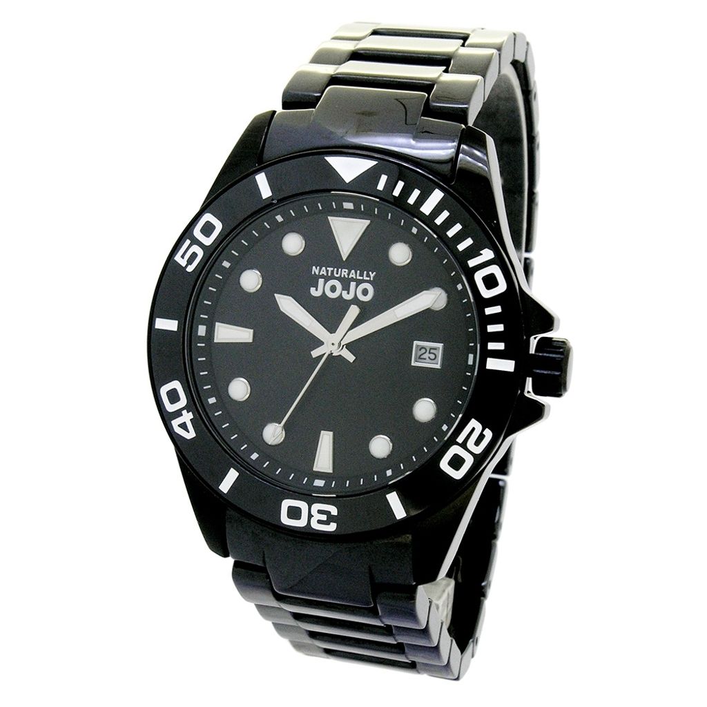 NATURALLY JOJO | JO96983-88F | 黑面 都會黑色陶瓷腕錶 正面