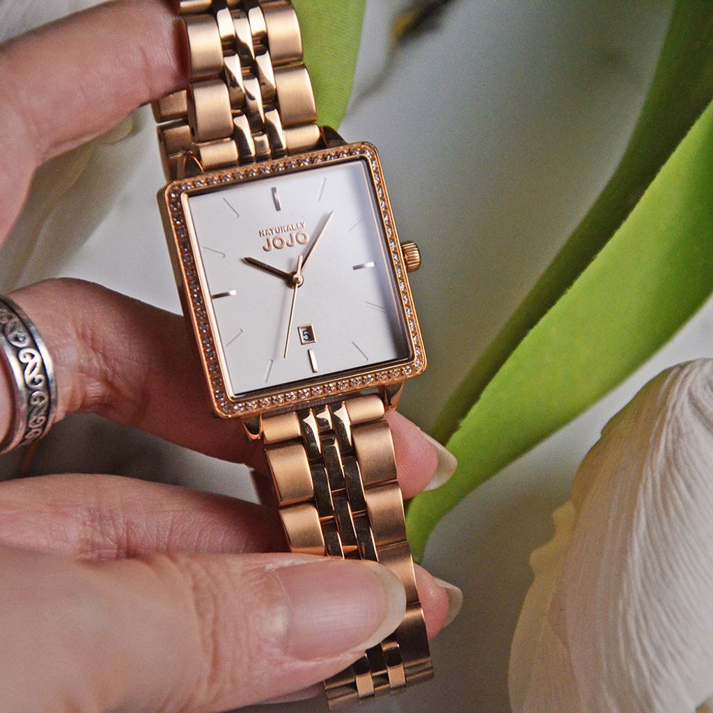 NATURALLY JOJO | JO96975-80R | 極簡風格 方型時尚鋼帶錶 正面展示