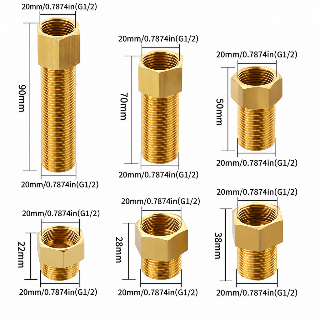 Brass Threaded Adaptor Size Chart