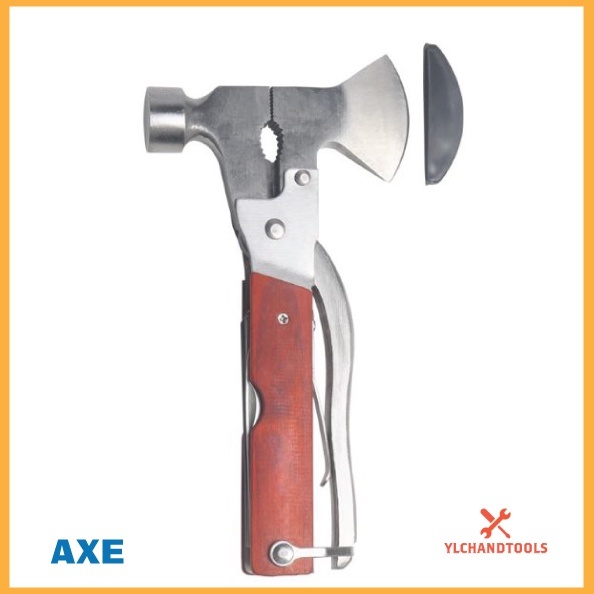 [READY STOCK] 9 IN 1 Outdoor Multifunctional Camping Survival Tools Knife Axe Saw Screwdriver Hatche