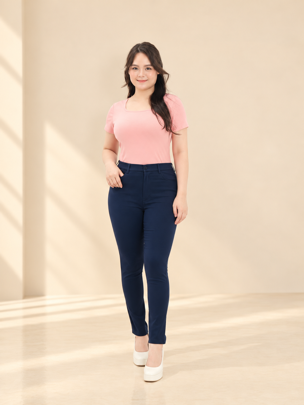Minimalist Pink Top Fashion Portrait