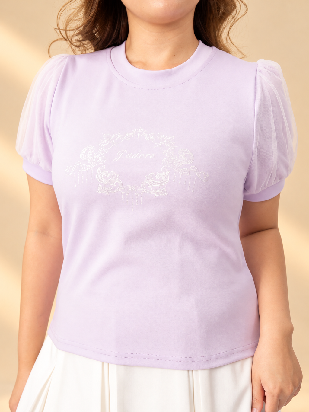 Lavender J’adore Puff-Sleeve Portrait