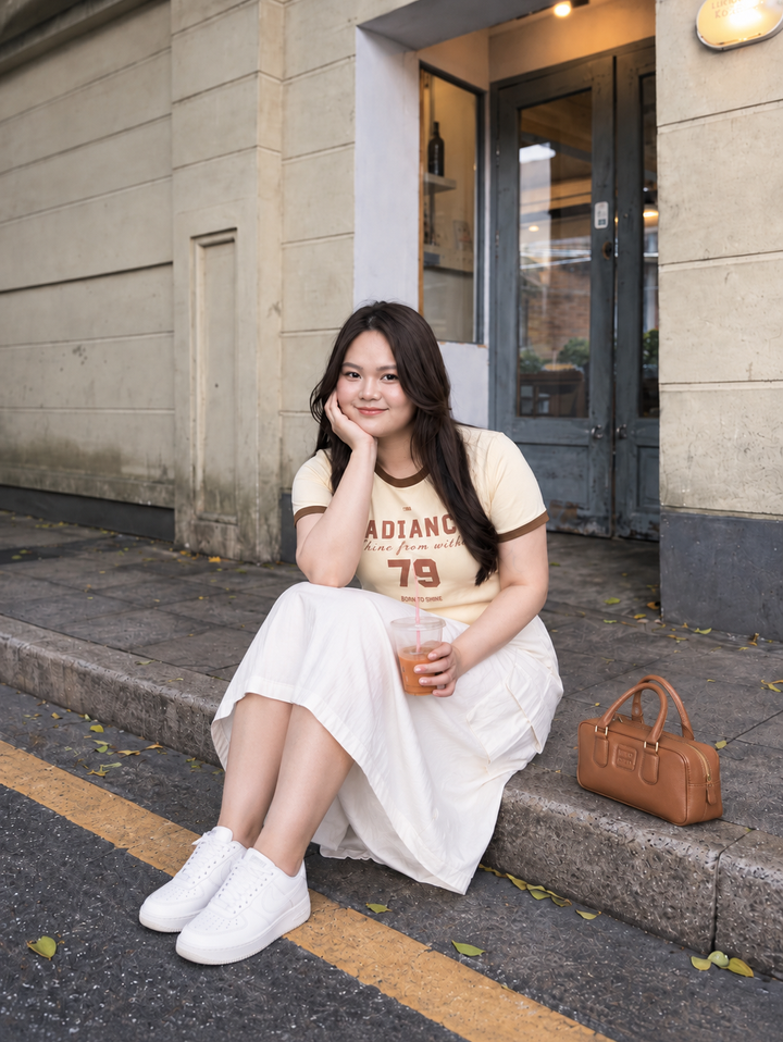 Café Entrance with White Sneakers