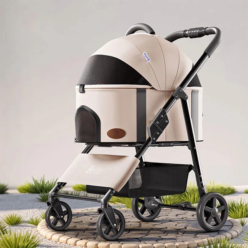 imgi_342_Foldable_Cat_Stroller_with_Wheels_Pet_Travel_Carrier