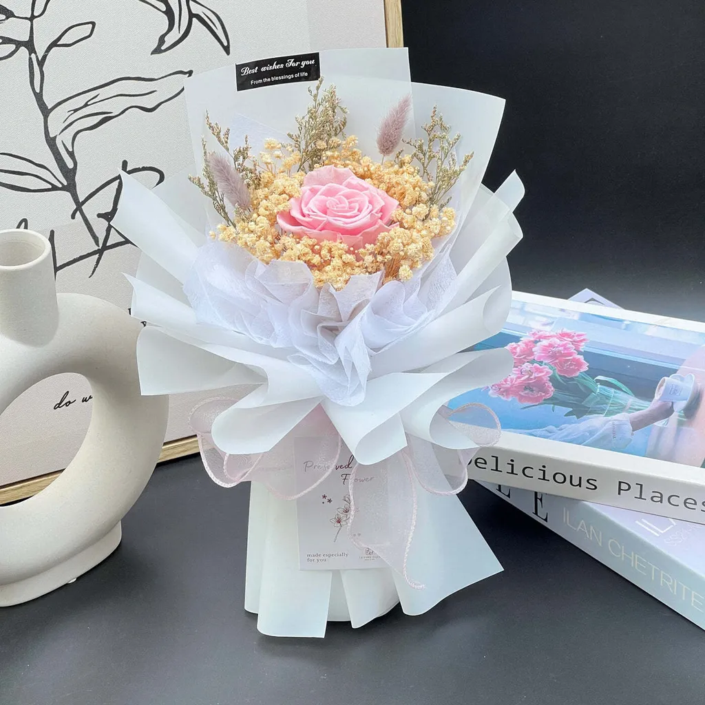 true-sentiment-preserved-flower-bouquet-valentine-preserved-flower-1-stalk-pink