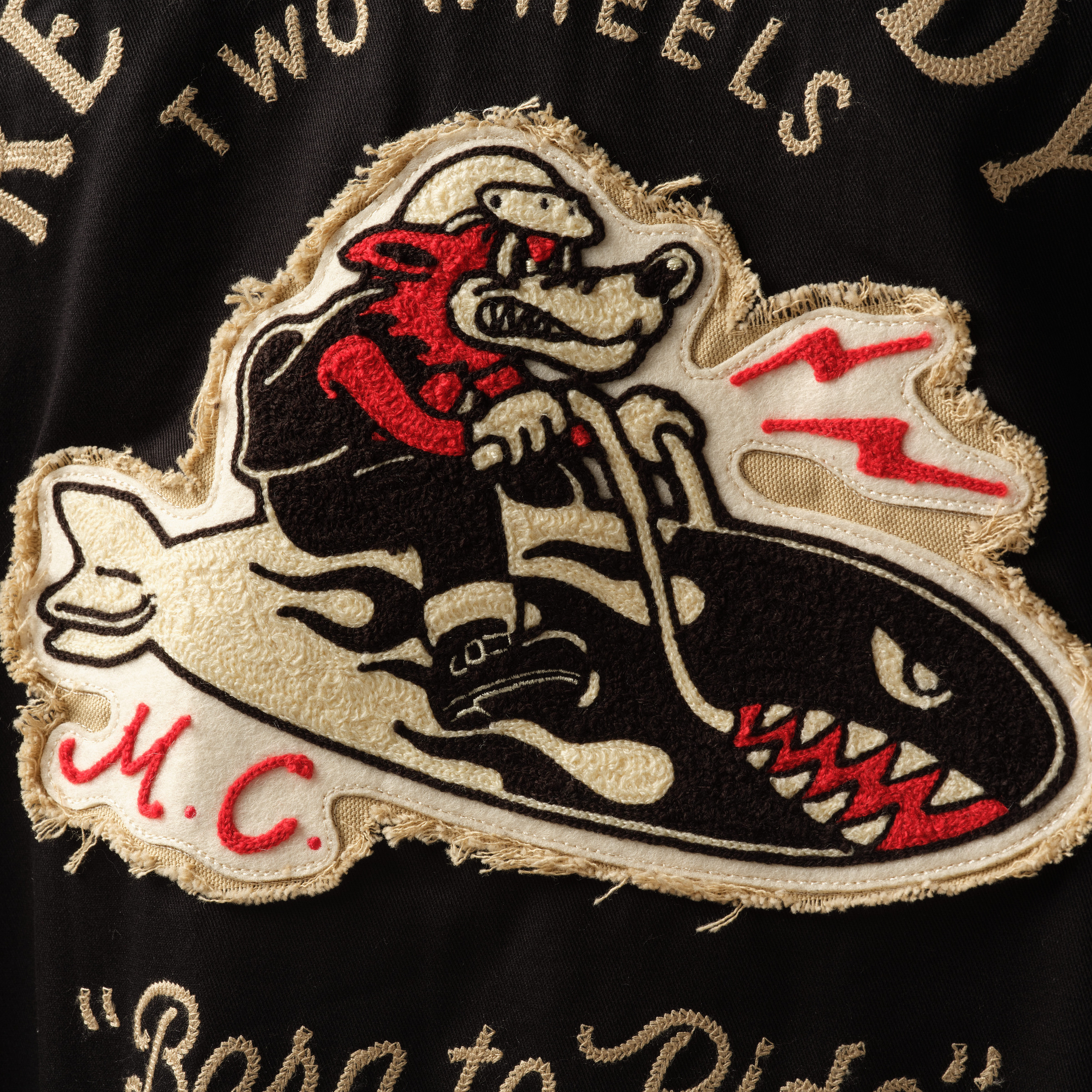 Retrodandy Bomber Wolf Club Jacket Black-13