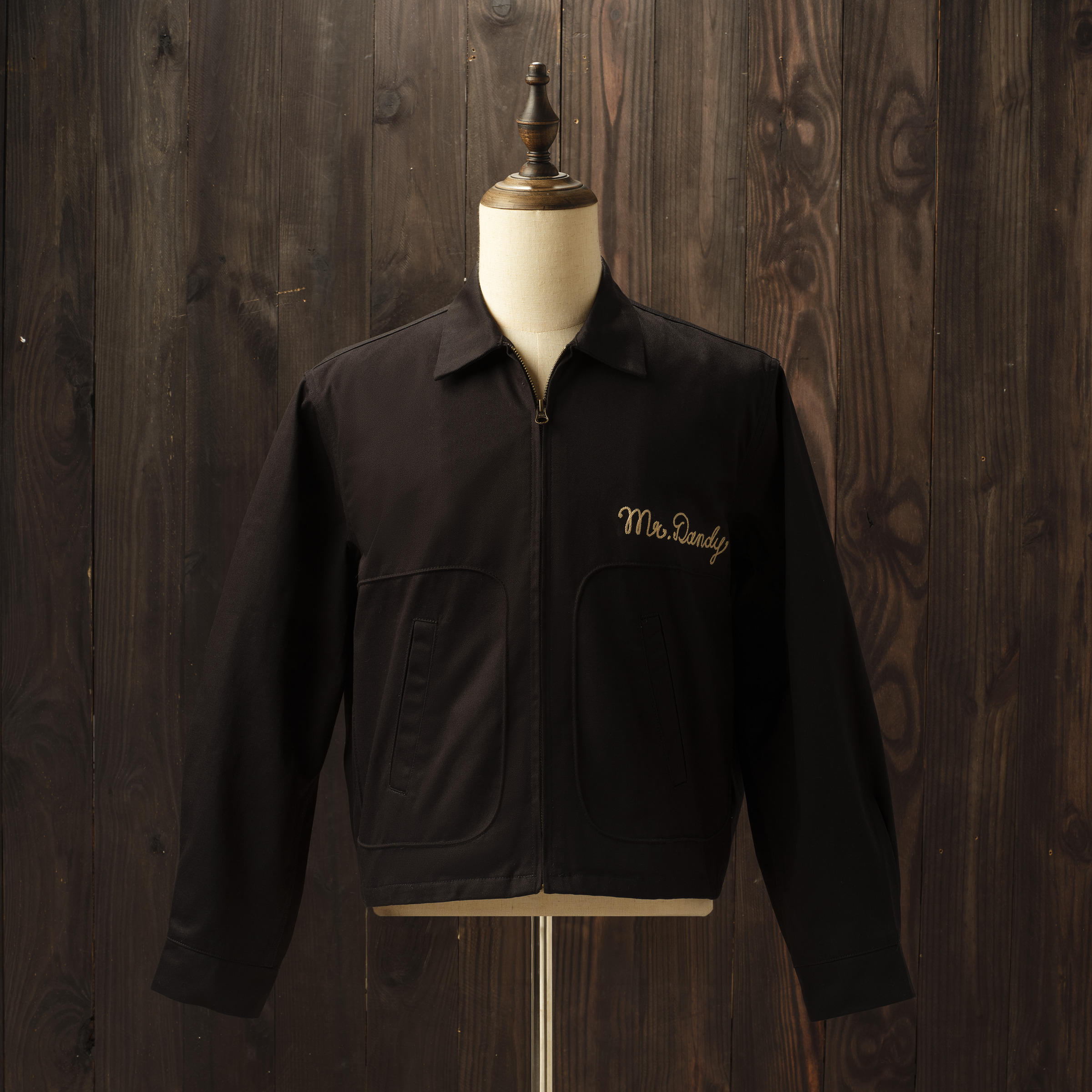 Retrodandy Bomber Wolf Club Jacket Black-11