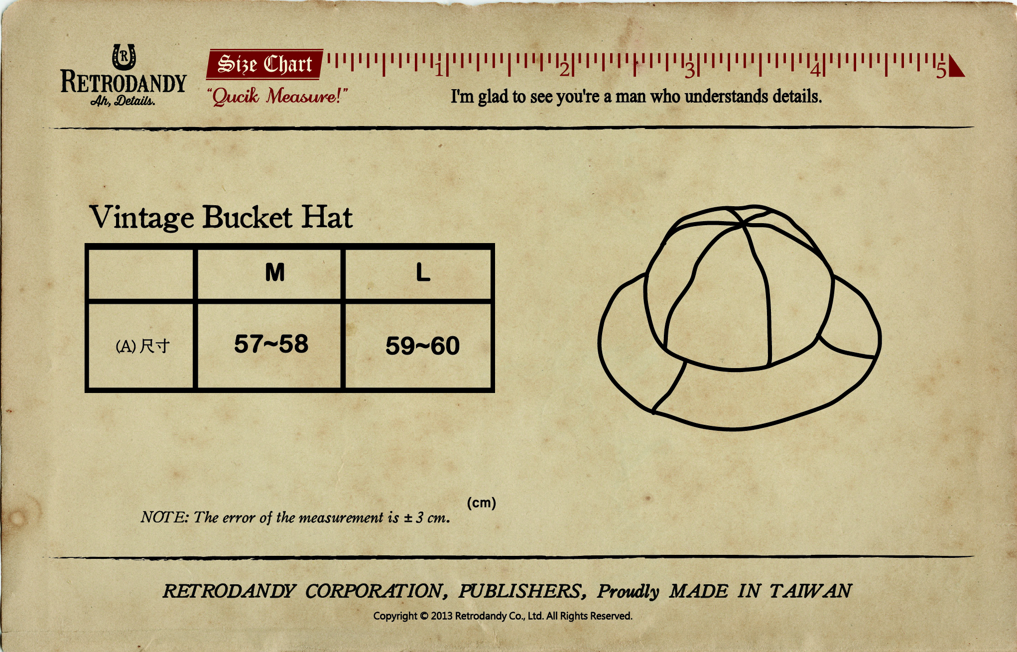 Vintage Bucket Hat-尺寸表-01