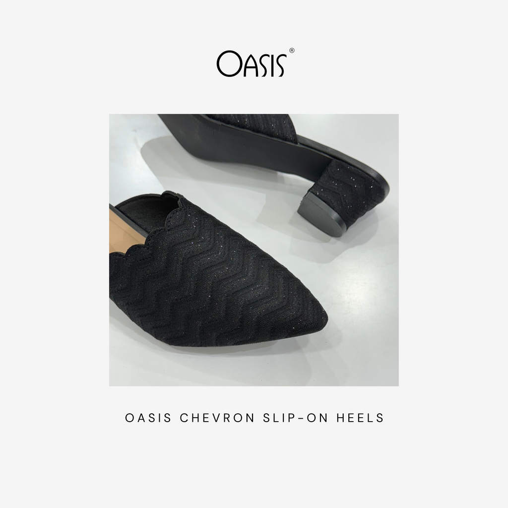 Oasis Chevron Slip-On Heels