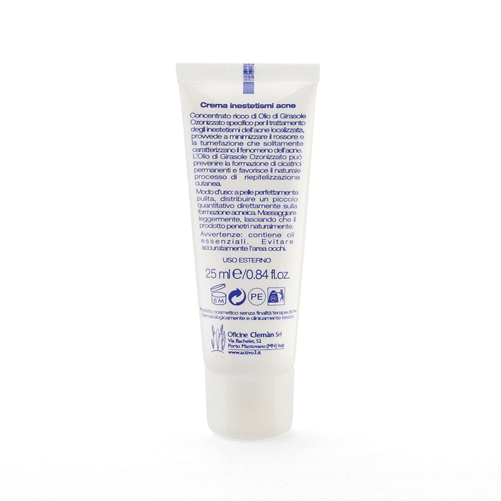 Activo3_Crema Inestetismi Acne_25_tubo rear