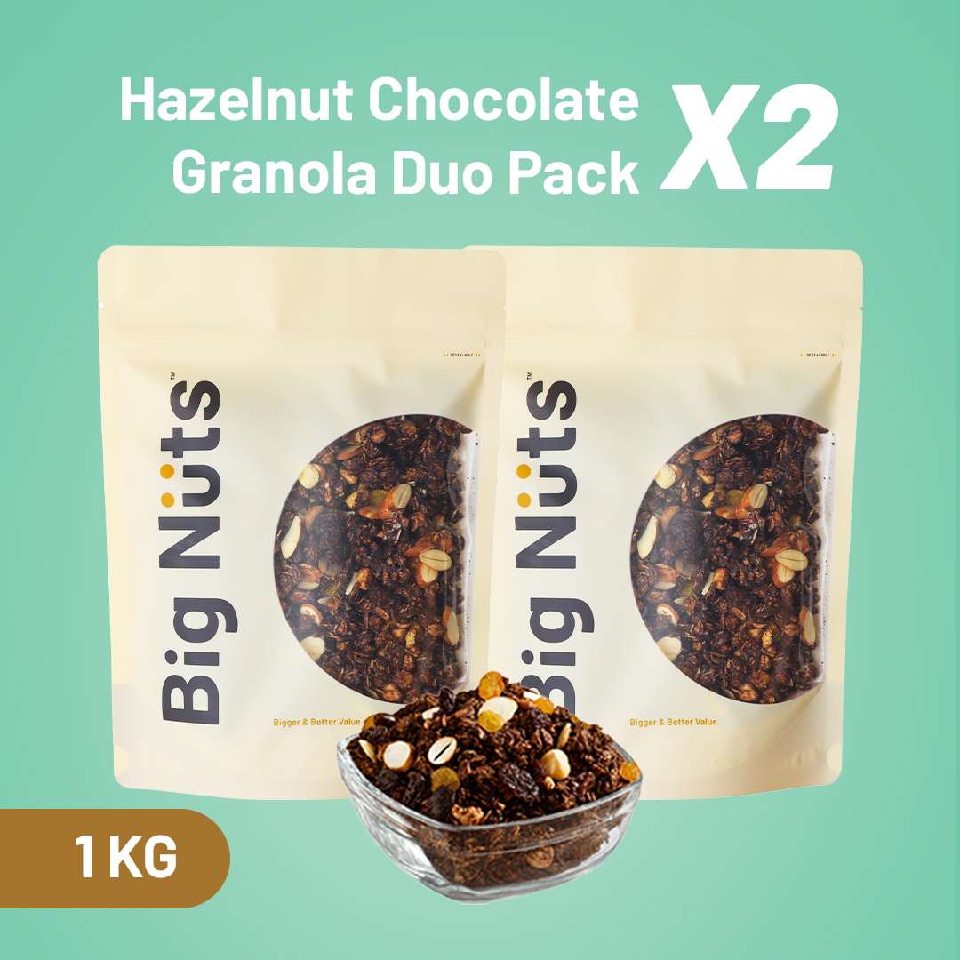 hazelnut chocolate granola duo pack 1 kg