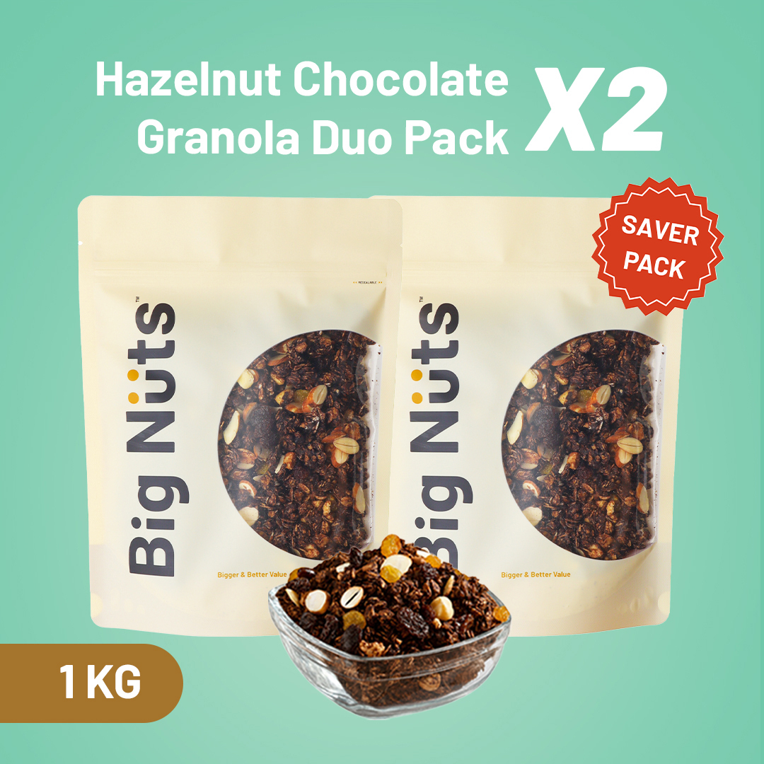 hazelnut chocolate granola duo pack 1 kg