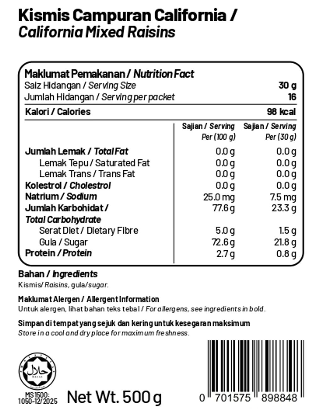 California Mixed Raisins 500g_page-0001