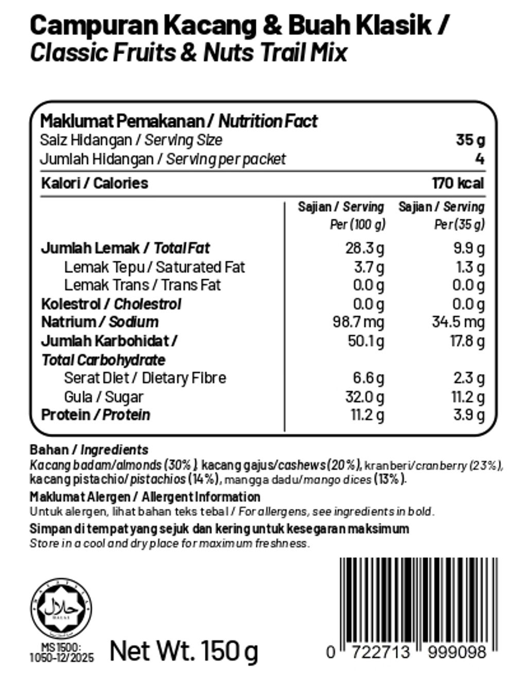 Classic Fruits & Nuts Trail Mix 150g_page-0001