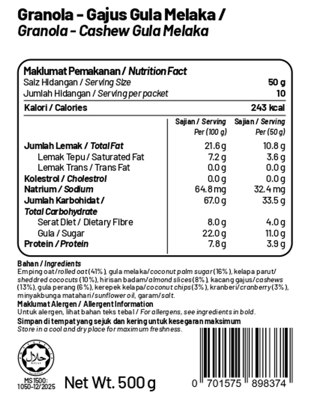 Granola - Cashew Gula Melaka 500g_page-0001