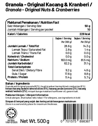 Granola - Original Nuts & Cranberries 500g_page-0001