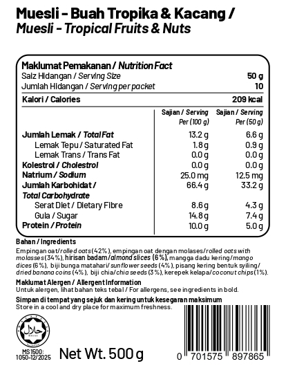 Muesli - Tropical Fruits & Nuts 500g_page-0001