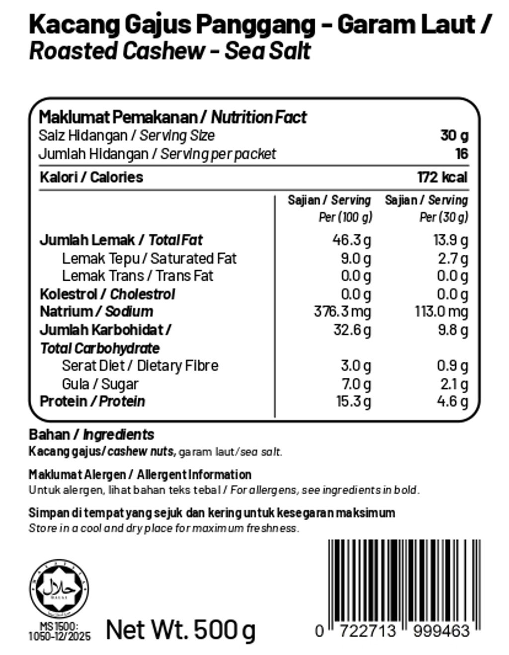 Roasted Cashew - Sea Salt 500g_page-0001